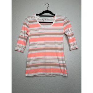 Victoria’s Secret XS Striped Knit Top Pink Gray White